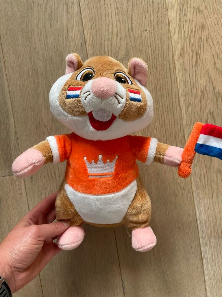 Oranje Hamster Knuffel met Nederlandse Vlag, Oranje, Overige merken, Overige karakters, Hamster