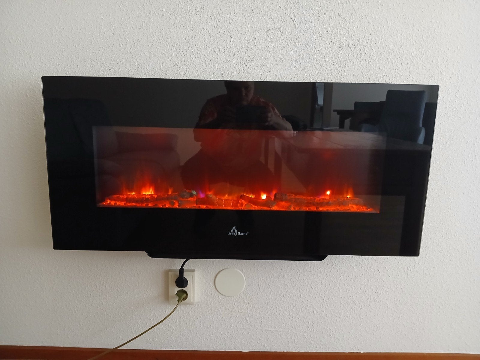 Elektrische Wandhaard met Vlammeneffect - Zo goed als nieuw, Ophalen, Zo goed als nieuw, Hangende haard, Elektrische haard