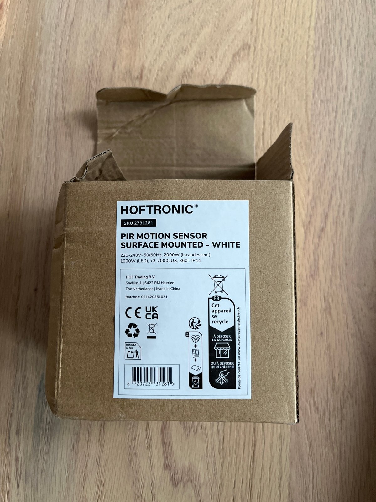 HOFTRONIC PIR Bewegingssensor Opbouw - Wit, Doe-het-zelf en Verbouw, Ophalen of Verzenden, Nieuw, Overige merken, Overige typen