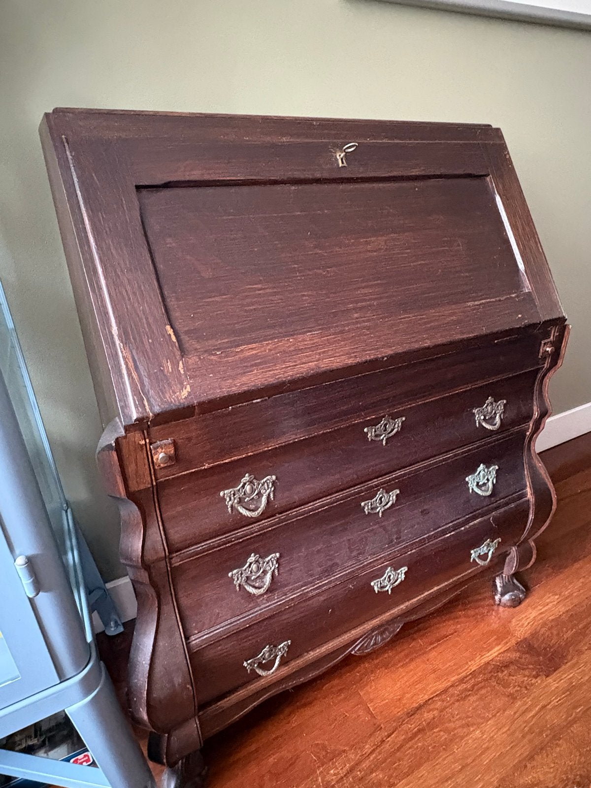 Antiek secretaire bureau met lades, Antiek en Kunst, Ophalen