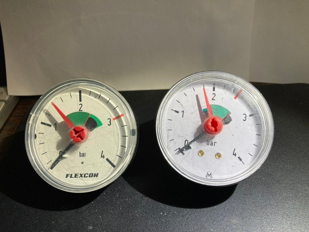Manometer drukmeter bereik 1t/m4bar cv-materiaal verwarming, Ophalen of Verzenden, Nieuw