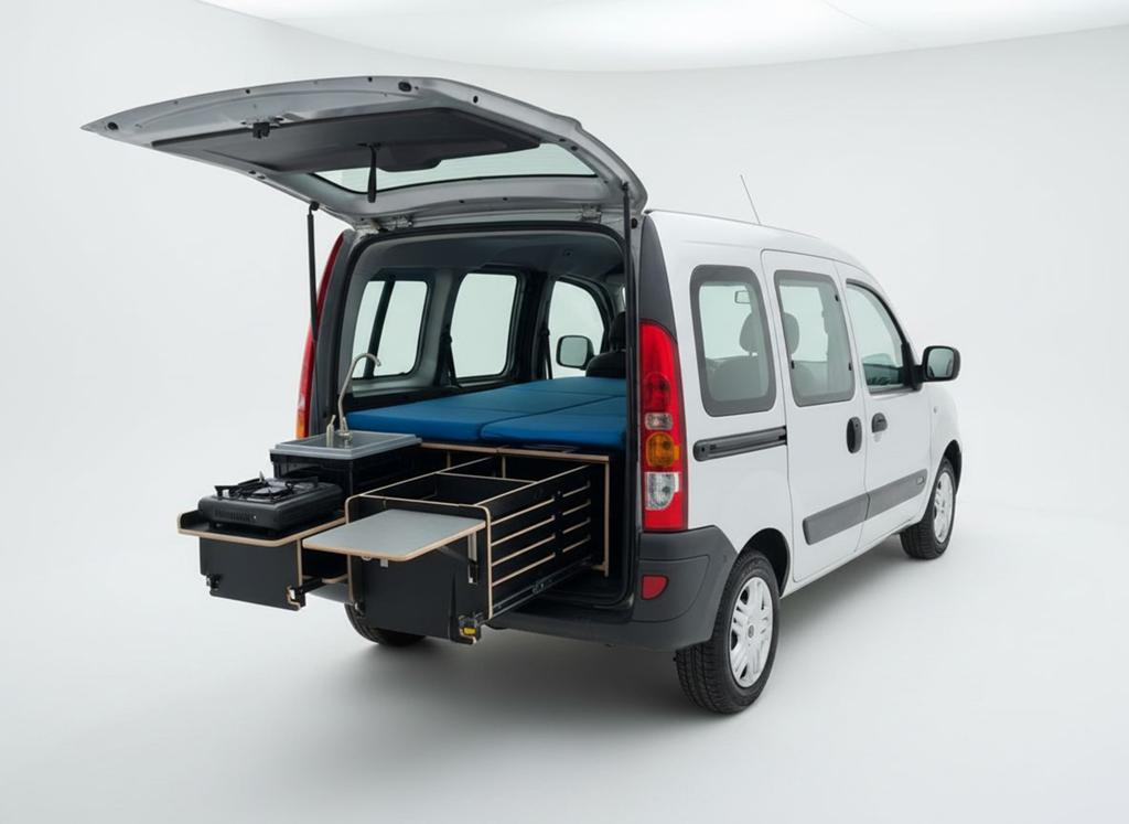 Renault Kangoo Minicamper 2004 | Benzine | Airco, Overige merken, Buscamper of Camperbus, Tot en met 2, Bedrijf