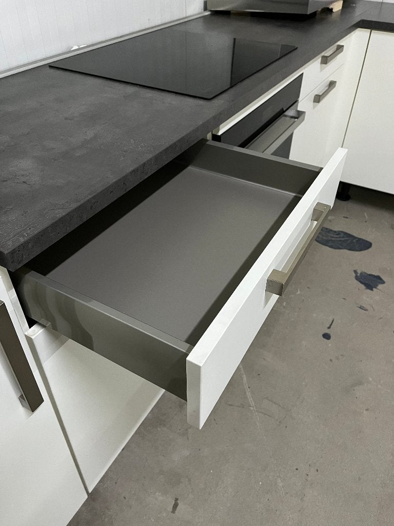 Keuken Compleet met APP 120Keukens op voorraad Nr. 2970, Ophalen, Wit, Hoekkeuken, Zo goed als nieuw