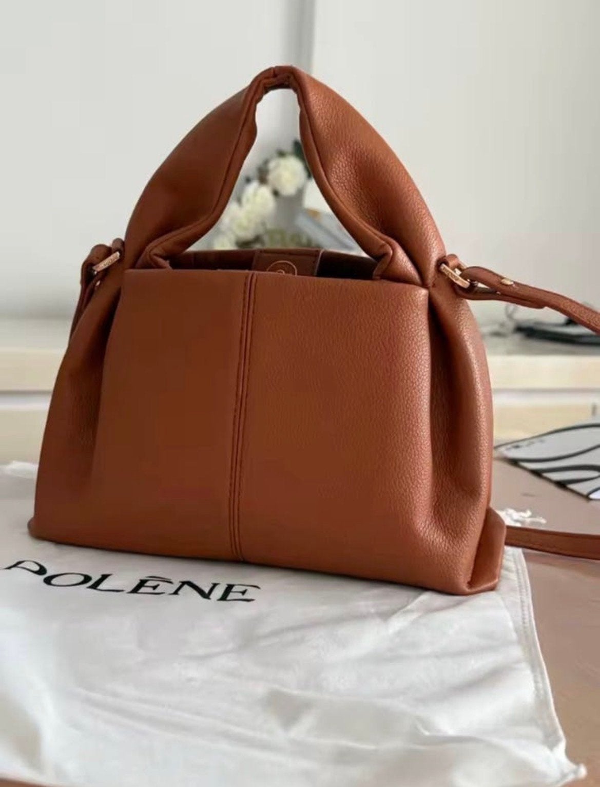 Originele Polène tas met factuur, Ophalen of Verzenden, Zo goed als nieuw, Bruin, Handtas