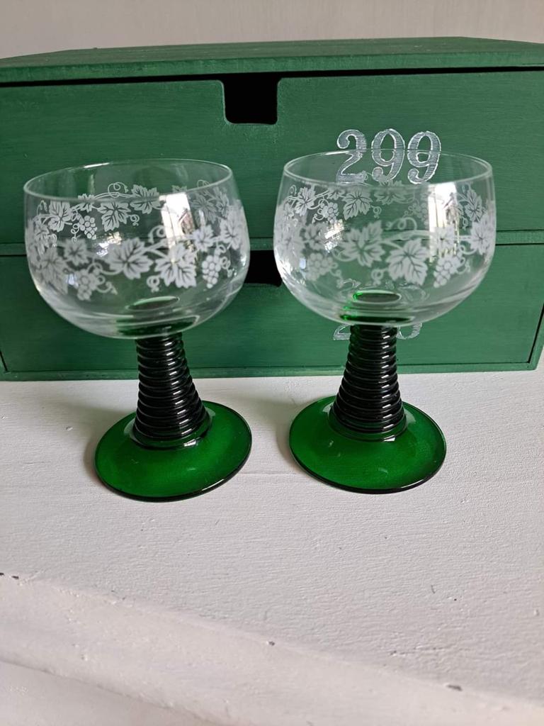 2 vintage wijn glazen, Ophalen of Verzenden, Zo goed als nieuw, X, X