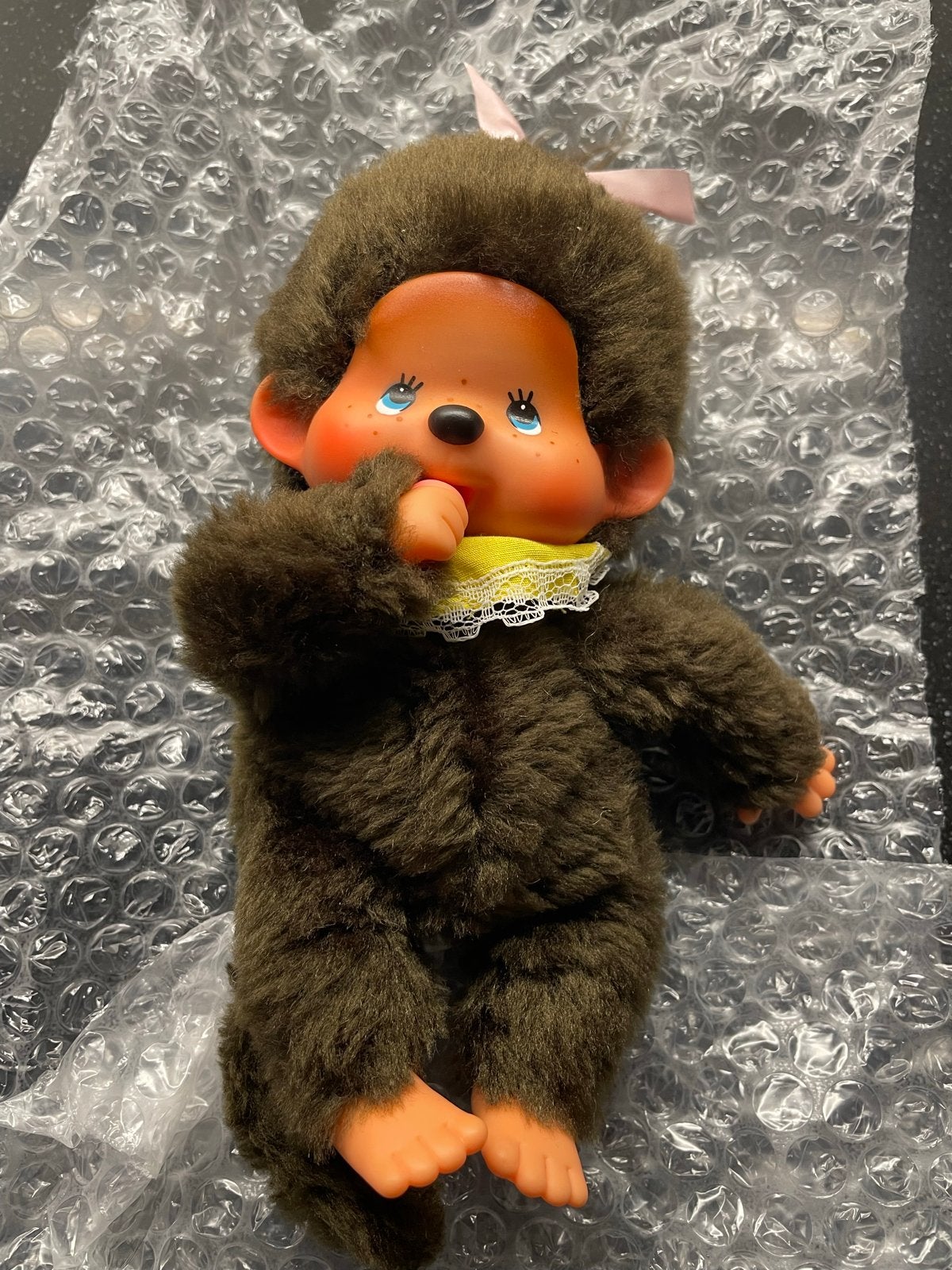 Vintage Monchhichi Sekiguchi 1974 knuffel aapje, Gebruikt, Overige merken, Ophalen of Verzenden, Met label