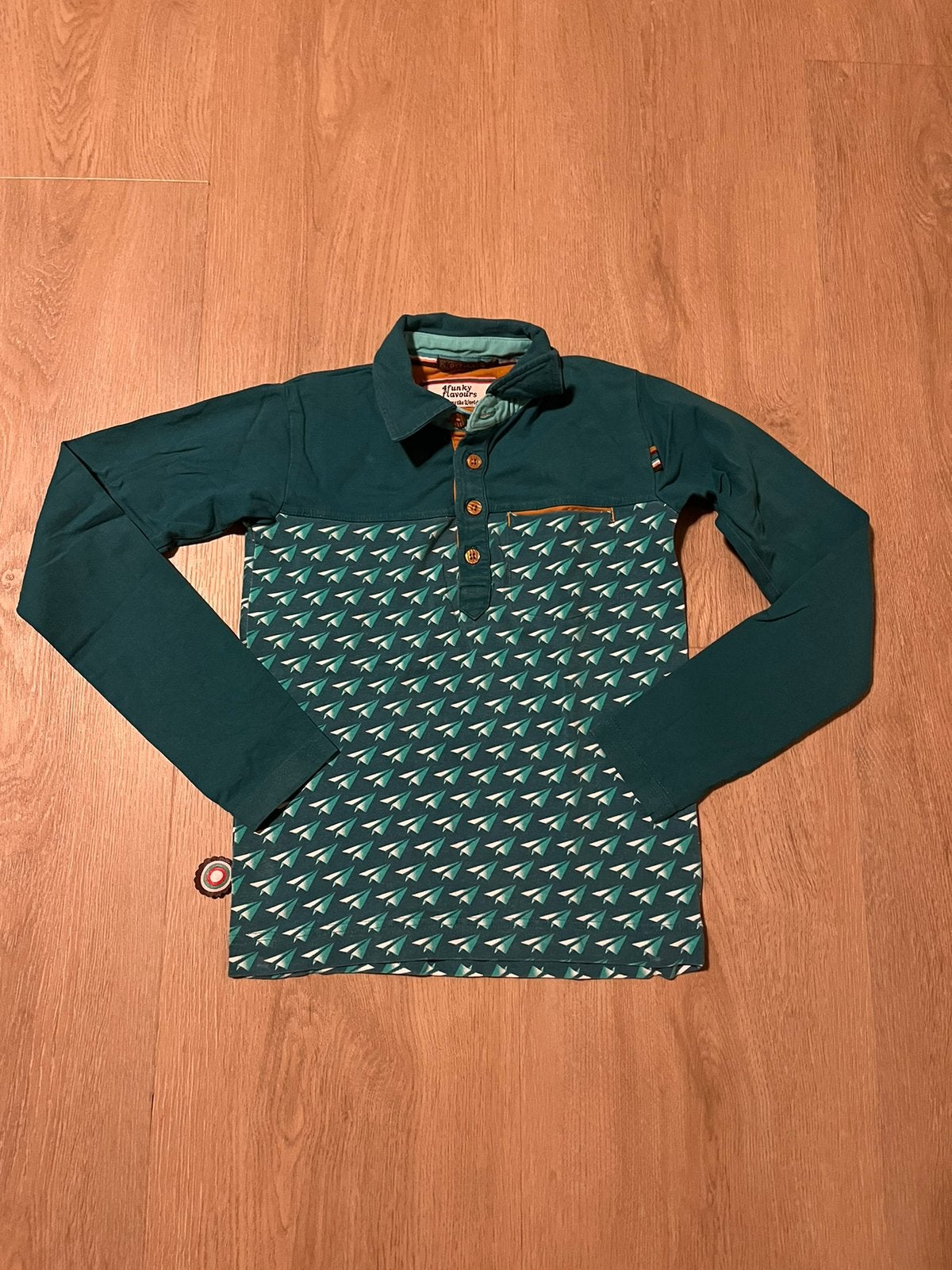 4ff 4 funky flavours vliegtuigjes maat 134 / 140, Kinderen en Baby's, Ophalen of Verzenden, Zo goed als nieuw, Jongen, Shirt of Longsleeve