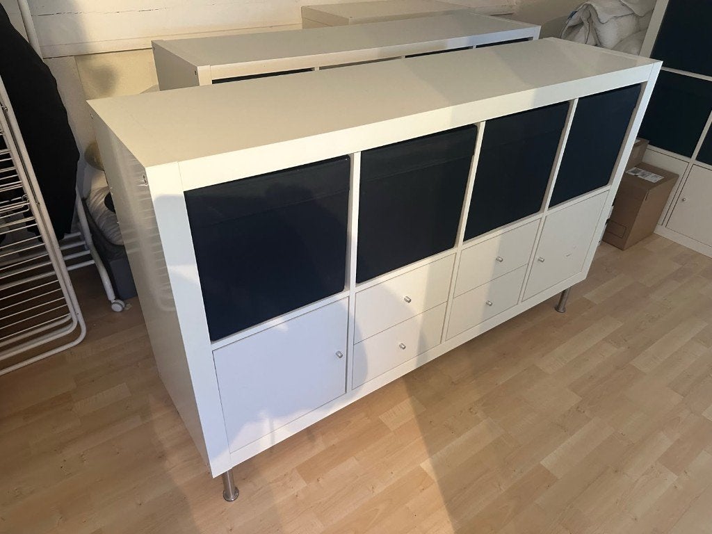 IKEA KALLAX Kast met 8 vakken, inclusief lades Deurtjes, Ophalen, Gebruikt