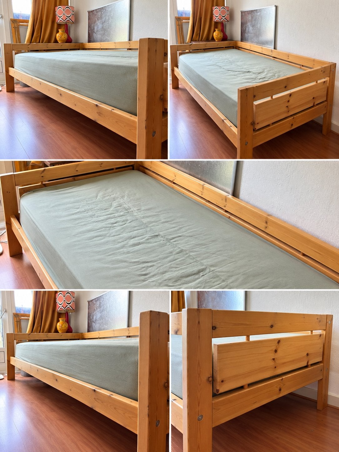 Eenpersoonsbed met lattenbodem, Ophalen, Gebruikt, Eenpersoons, Hout