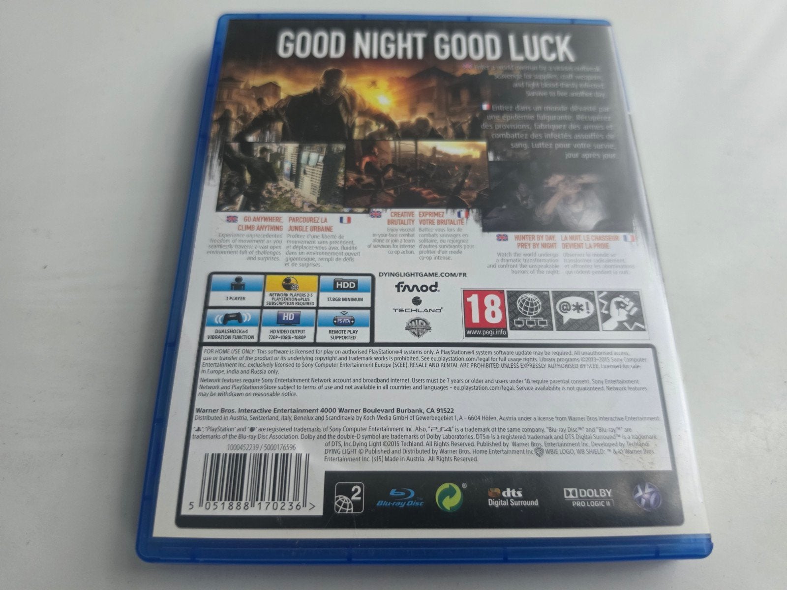 Dying Light voor Playstation 4 en 5 Lees Beschrijving, Avontuur en Actie, Vanaf 18 jaar, Warner Bros Games EU, 1 speler