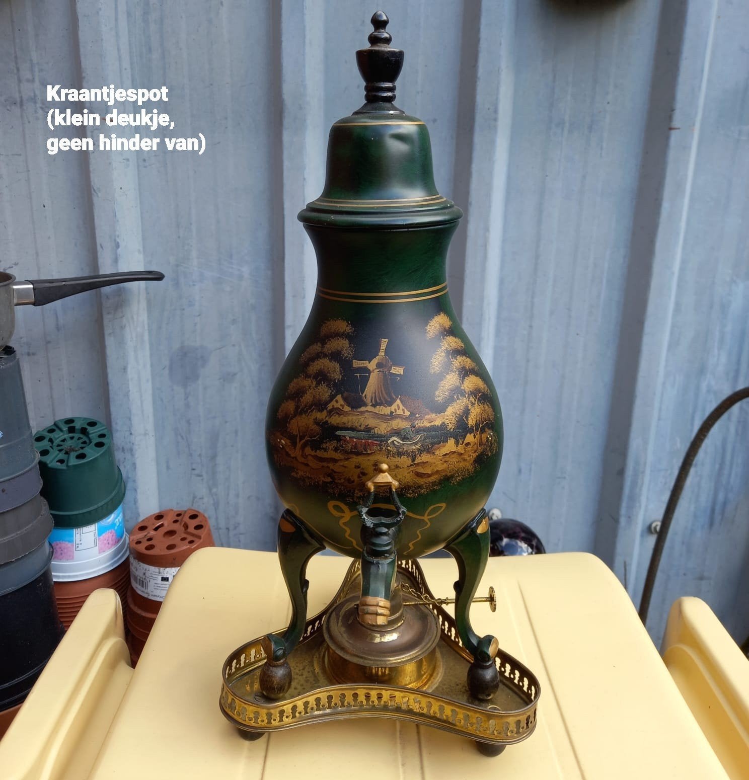 kraantjespot tin (klein deukje, geen hinder van), Ophalen of Verzenden