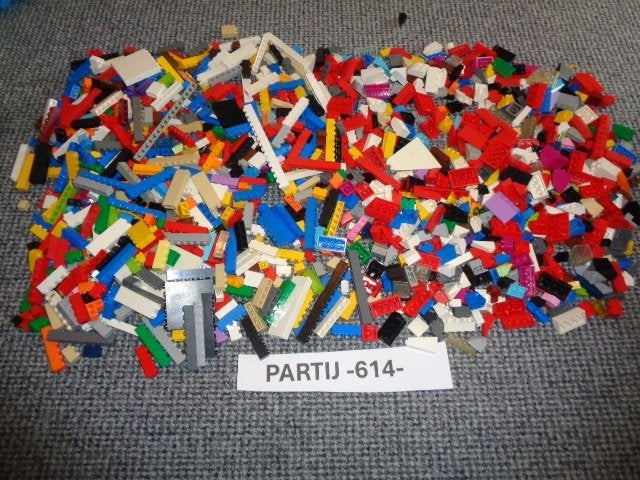 Partij 614=500x dunne Lego stenen + 500x dakpannen
