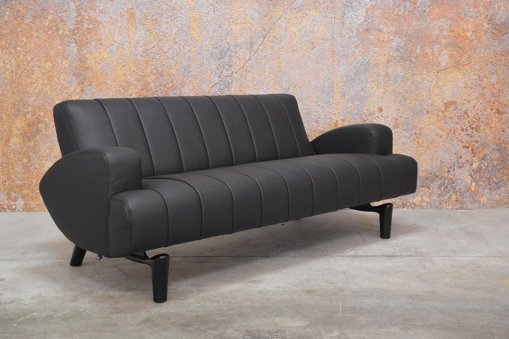 NIEUW beklede zwarte leren Leolux Wizard design bank, Leolux, Leolux, 150 tot 200 cm, 75 tot 100 cm