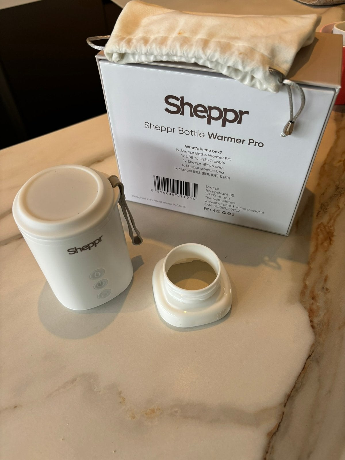 Te koop! Sheppr flesverwarmer, Ophalen, Overige merken, Overige typen, Draagbaar