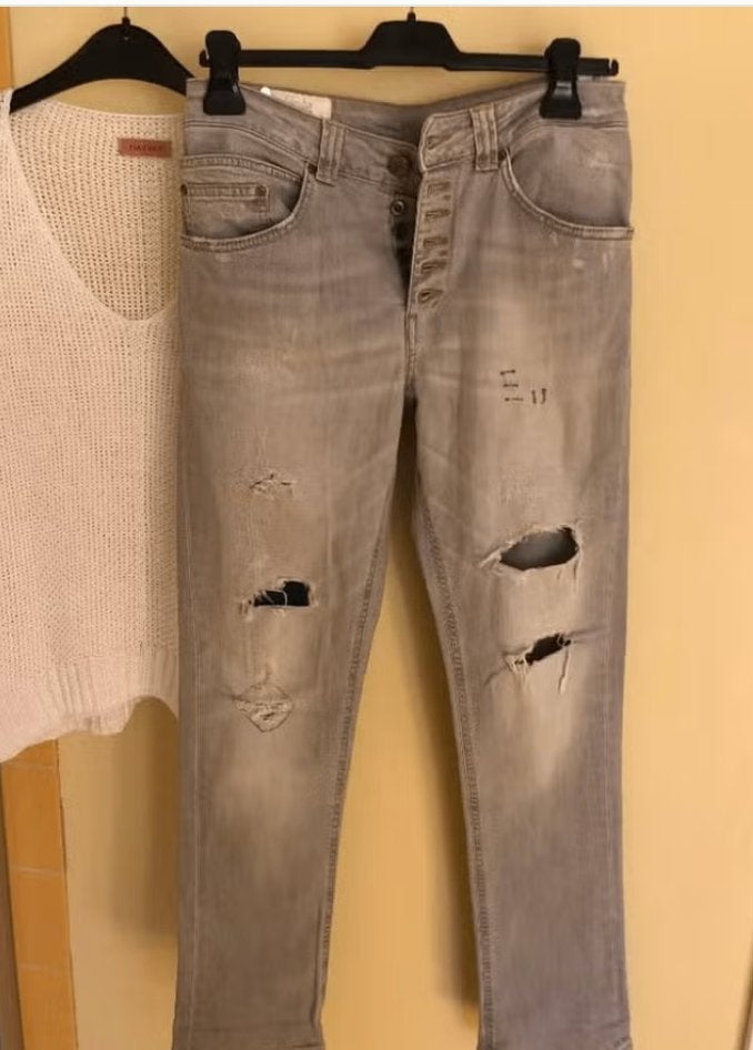 lichtgrijze jeans van Dondup Italy mt 29, Verzenden, W28 - W29 (confectie 36), Grijs, Gedragen