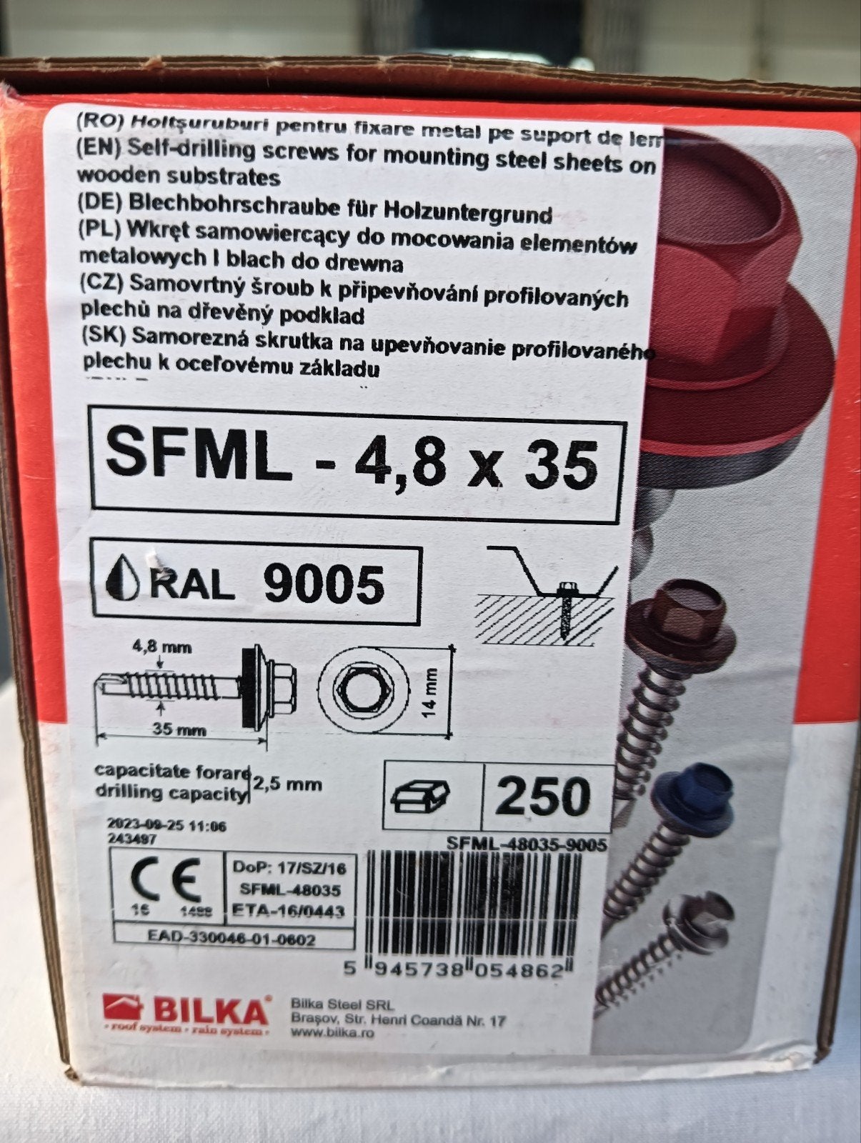 Bilka Zelfborende schroeven SFML - 4,8 x 35 mm, RAL 9005, Ophalen, Nieuw, Minder dan 50 mm, Schroeven