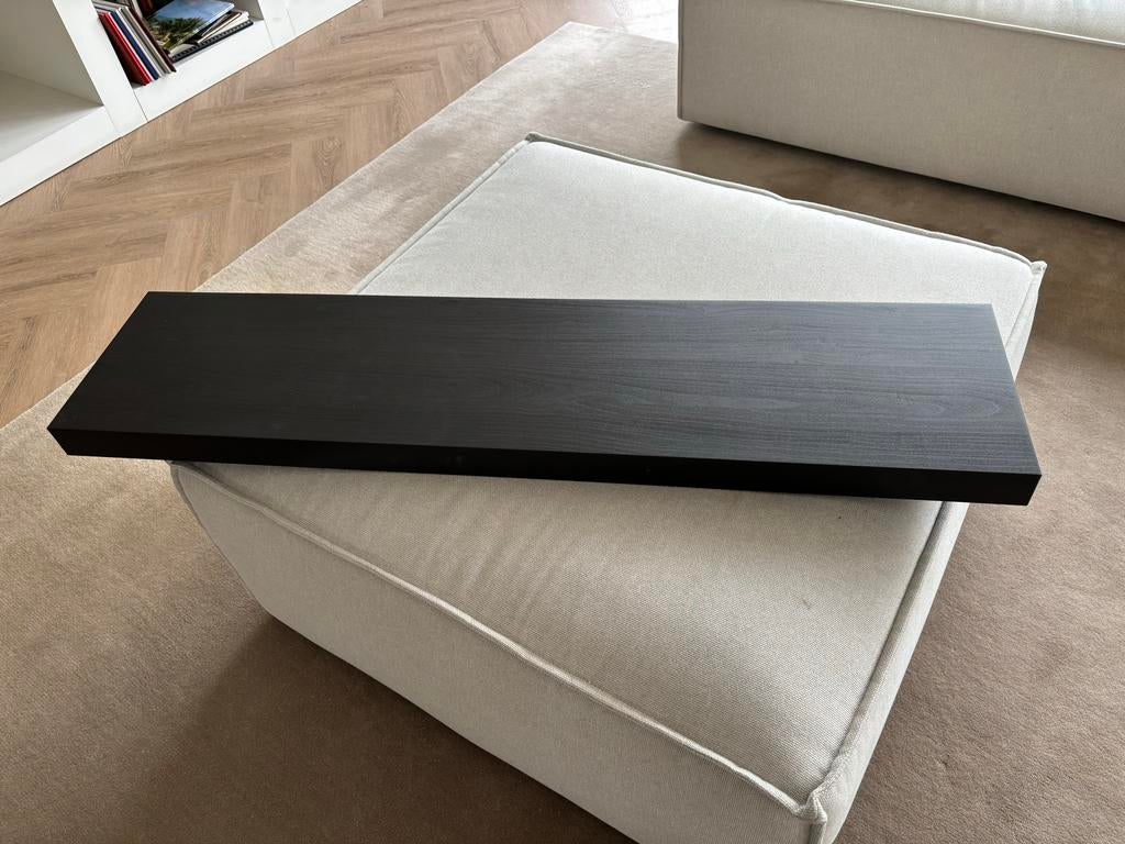 Ikea zwevende plank 110 cm, donkerbruin/zwart, Ophalen, Gebruikt