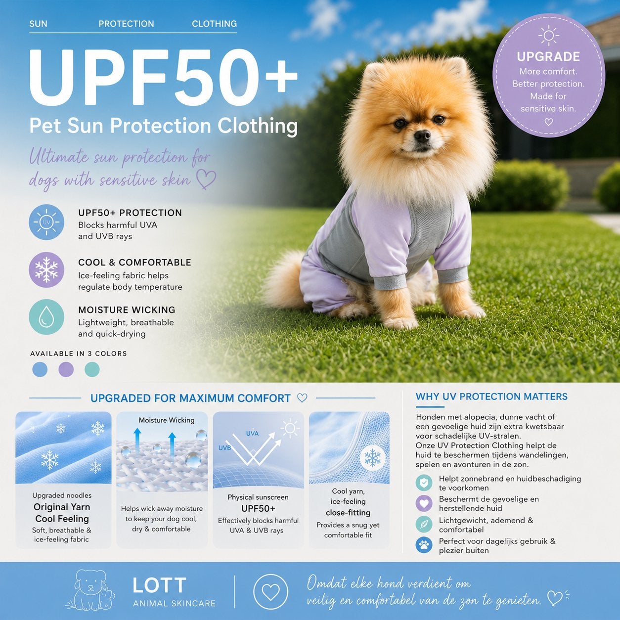 UV protection pakje voor hondjes met alopecia BSD, Dieren en Toebehoren, Ophalen of Verzenden, Zo goed als nieuw