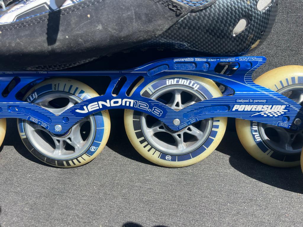Powerslide Venom 12.8 inline skates met bescherming, Gebruikt, Heren, Ophalen of Verzenden, Inline skates 4 wielen