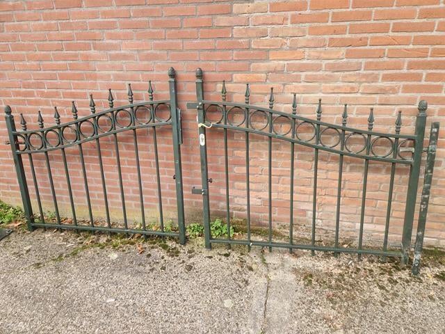 Metalen Hekwerk met Poort van 3 meter met 10 meter hekwerk, Tuin en Terras, Ophalen, Gebruikt, 100 tot 150 cm, Hekwerk met Poort