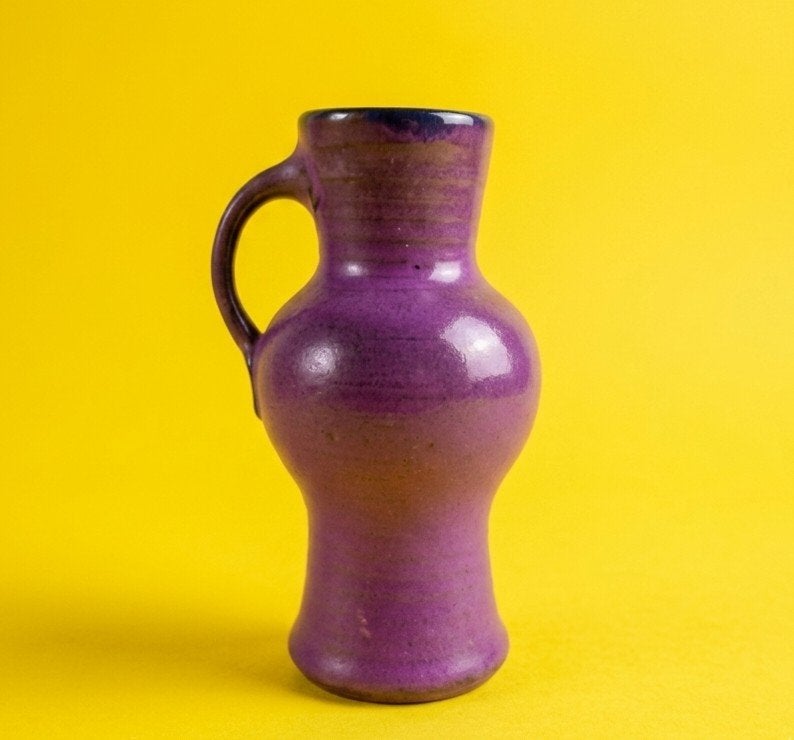West Germany Keramiek Vaas Jaren 60 Paars 15 cm, Ophalen of Verzenden
