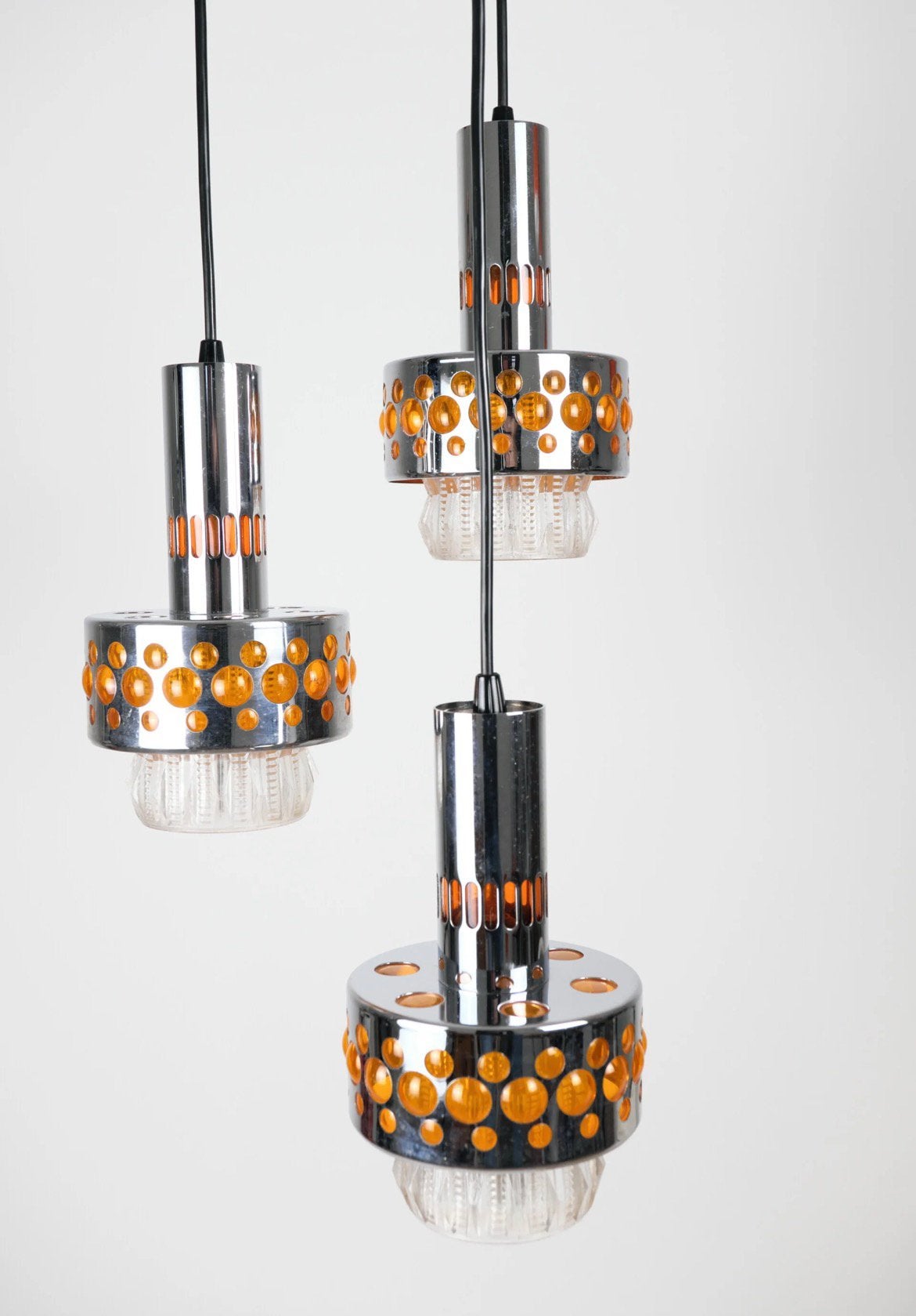 Massive Cascade Hanglamp jaren 70, Huis en Inrichting, Lampen | Hanglampen, Ophalen, Mid-Century/Space Age/Vintage/Retro, Gebruikt