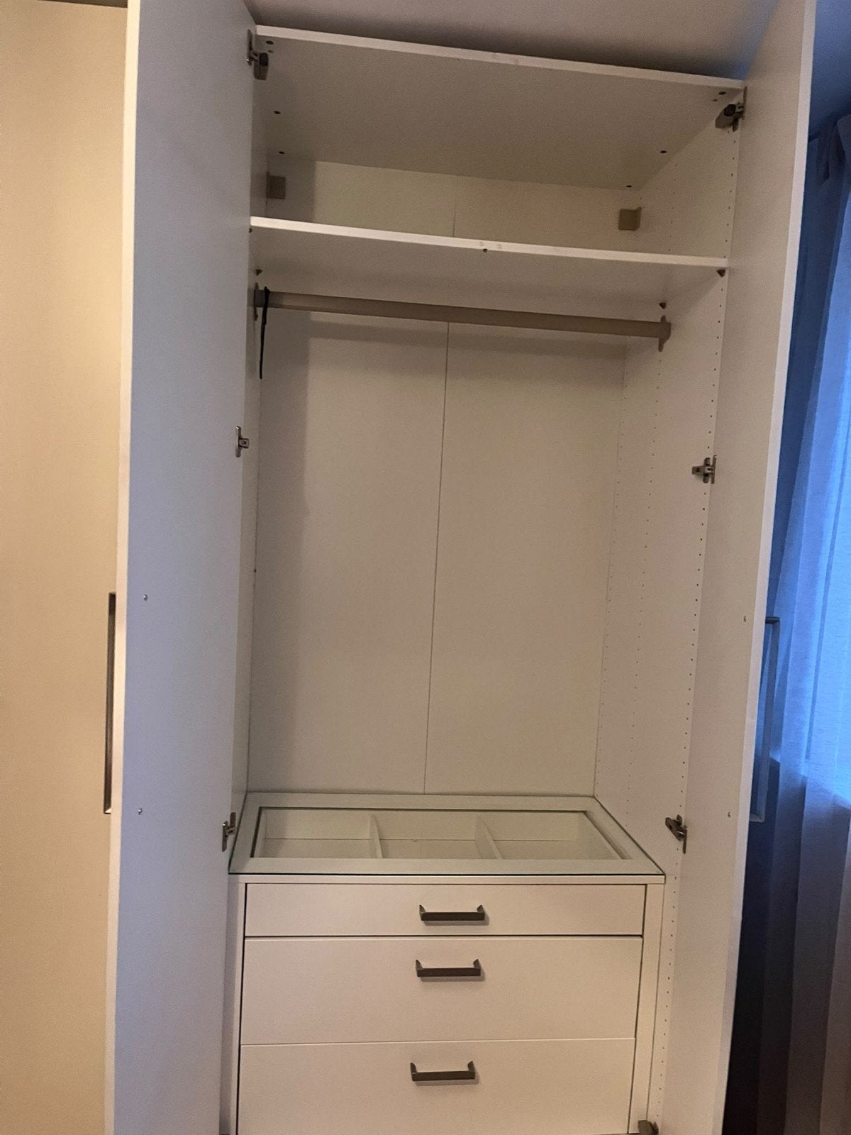 IKEA PAX lades: 3 stuks, wit, met glasplaat, Huis en Inrichting, Ophalen of Verzenden, Zo goed als nieuw, Met lade(s)