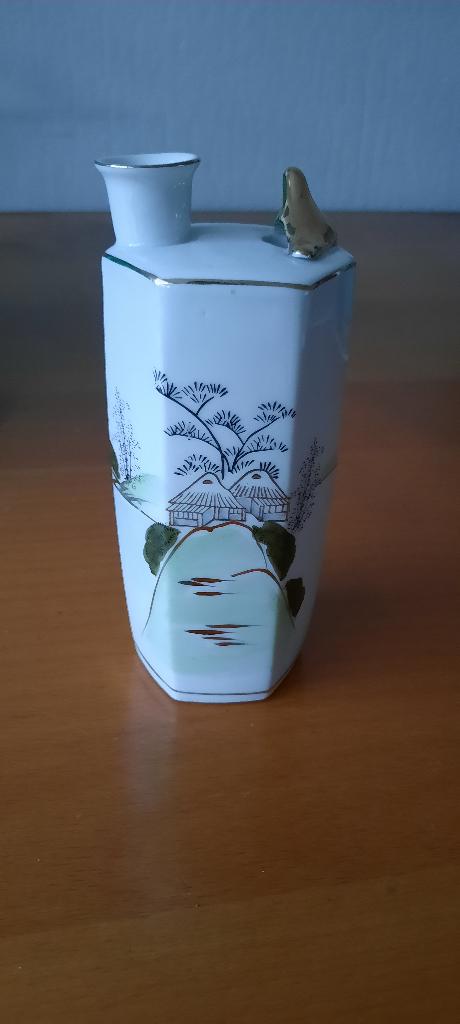 Japans Saké Karaf met Gouden Duifje, PORSELEIN, Ophalen of Verzenden