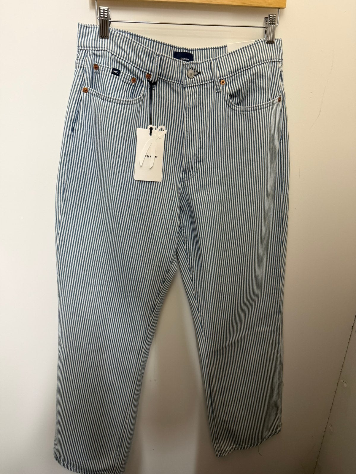 Nieuwe Denham Ima striped dames jeans 29-30, Verzenden, Nieuw, Blauw, W28 - W29 (confectie 36)