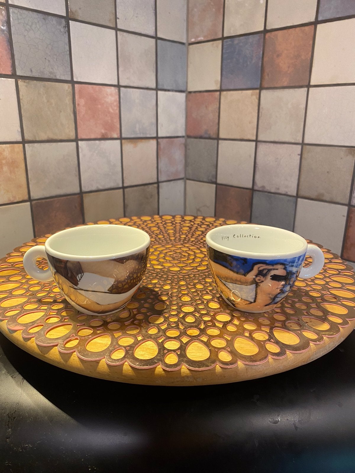 Illy Collection 1994,Richard Ginori,2 koffiekopjes,diam.8.2, Ophalen of Verzenden