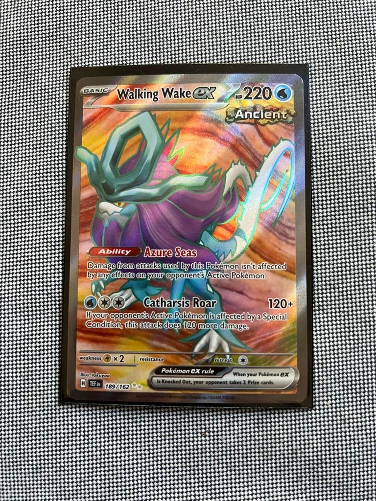 Pokémon Kaart Walking Wake ex 189/162 Ancient, Ophalen, Zo goed als nieuw, Losse kaart