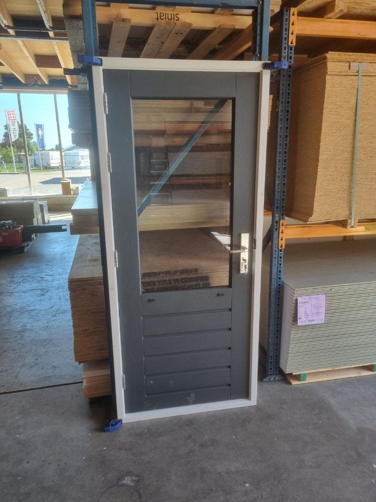 Merbau deur met kozijn en dubbelglas hr++ B 925mm x L 2110mm, Doe-het-zelf en Verbouw, 75 tot 150 cm, Deurkozijn, Nieuw, Ophalen of Verzenden