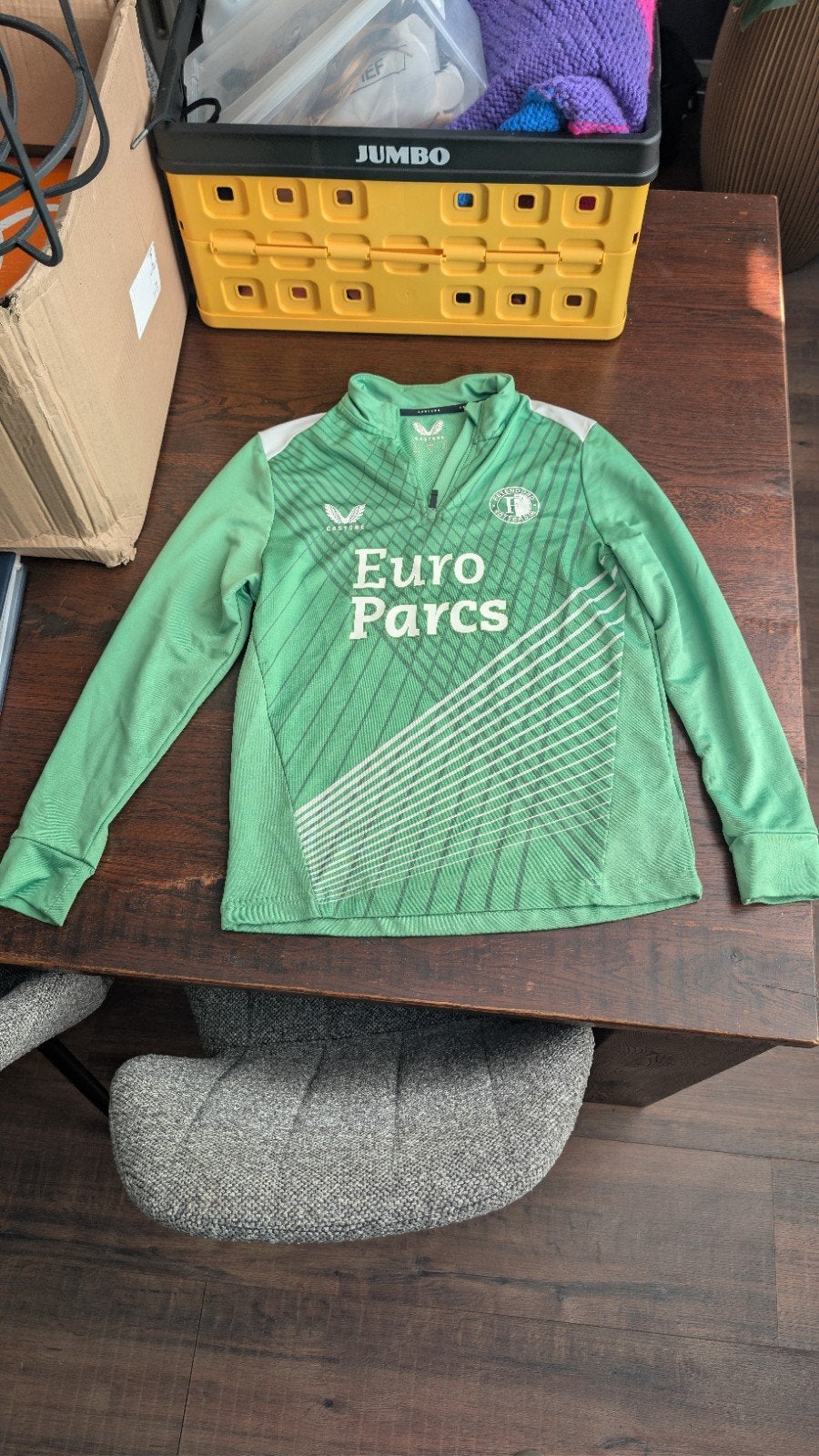 Originele Feyenoord Castore Pre-Match Training Top - Maat 15, Ophalen of Verzenden, Zo goed als nieuw