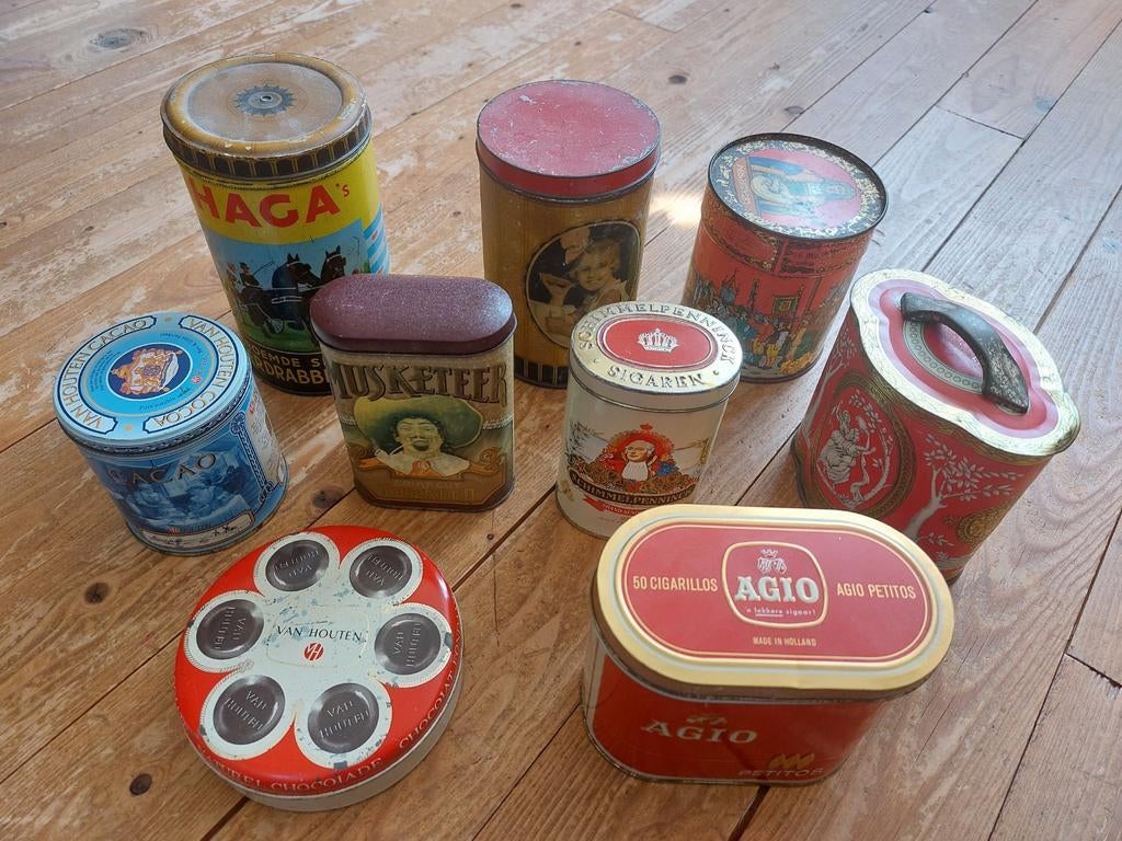 Blikken: Verkade, vanHouten, Schimmelpenninck, Meistersinger, Verzamelen, Blikken, Ophalen of Verzenden, Gebruikt, Verkade