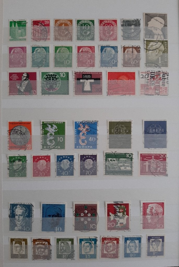7 Kaarten Oude Klassieke Postzegels BRD Duitsland Nr. 6 Gest, Postzegels en Munten, Ophalen, BRD