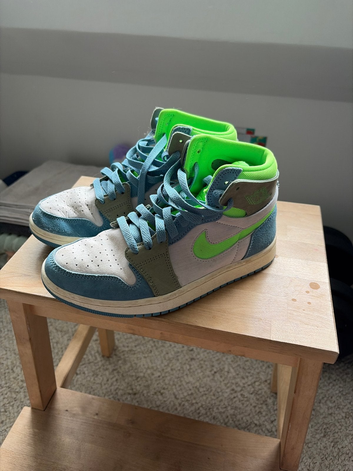 Nike Air Jordan 1 Mid SE 'Dutch Green' Sneakers, Ophalen, Gedragen, Groen, Sneakers of Gympen
