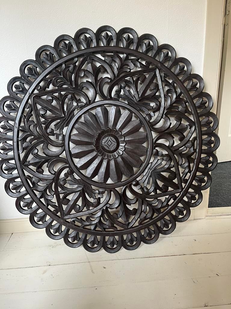 Mooie wanddecoratie houten mandala, Ophalen, Boho, 90 cm, Decoratieobject
