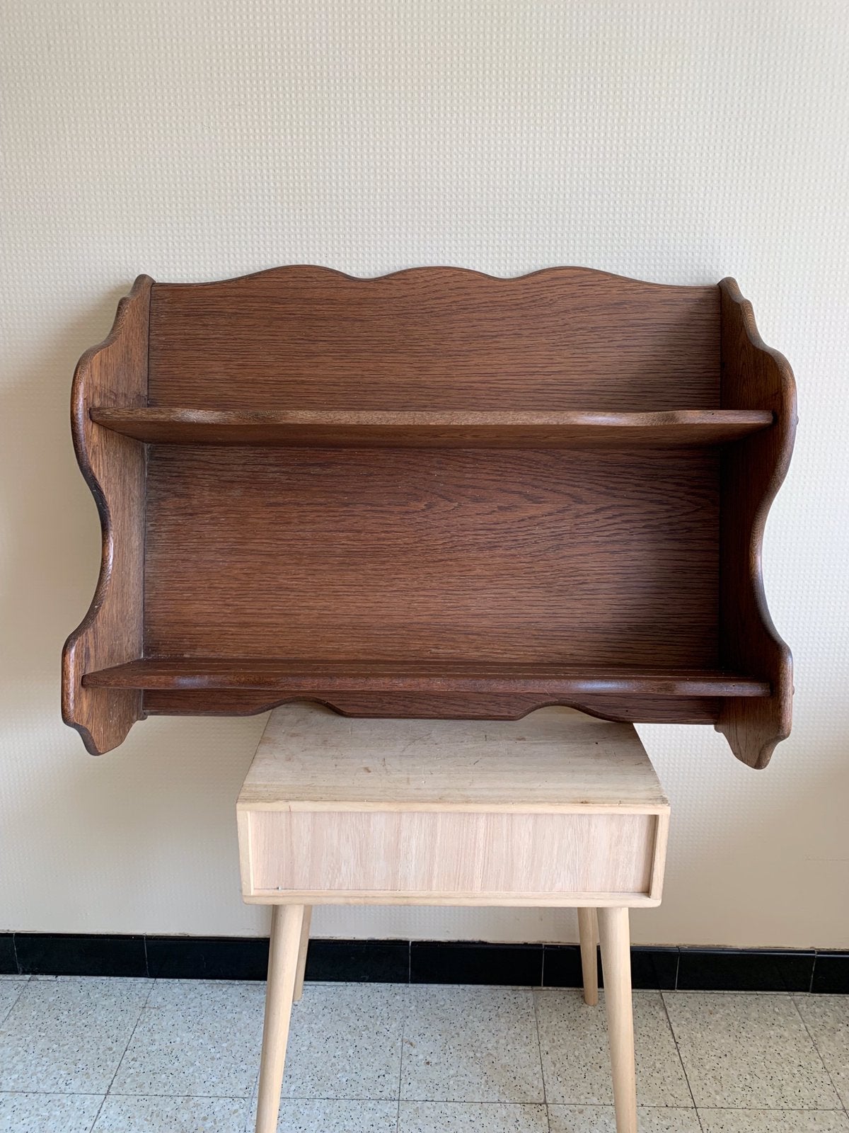 Vintage eiken servies of keukenrek, Antiek en Kunst, Ophalen