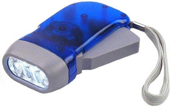 Knijpkat Zaklamp Dynamo - Blauw - 25 Lumen - GRATIS BEZORGD, Verzenden, Nieuw, Batterij