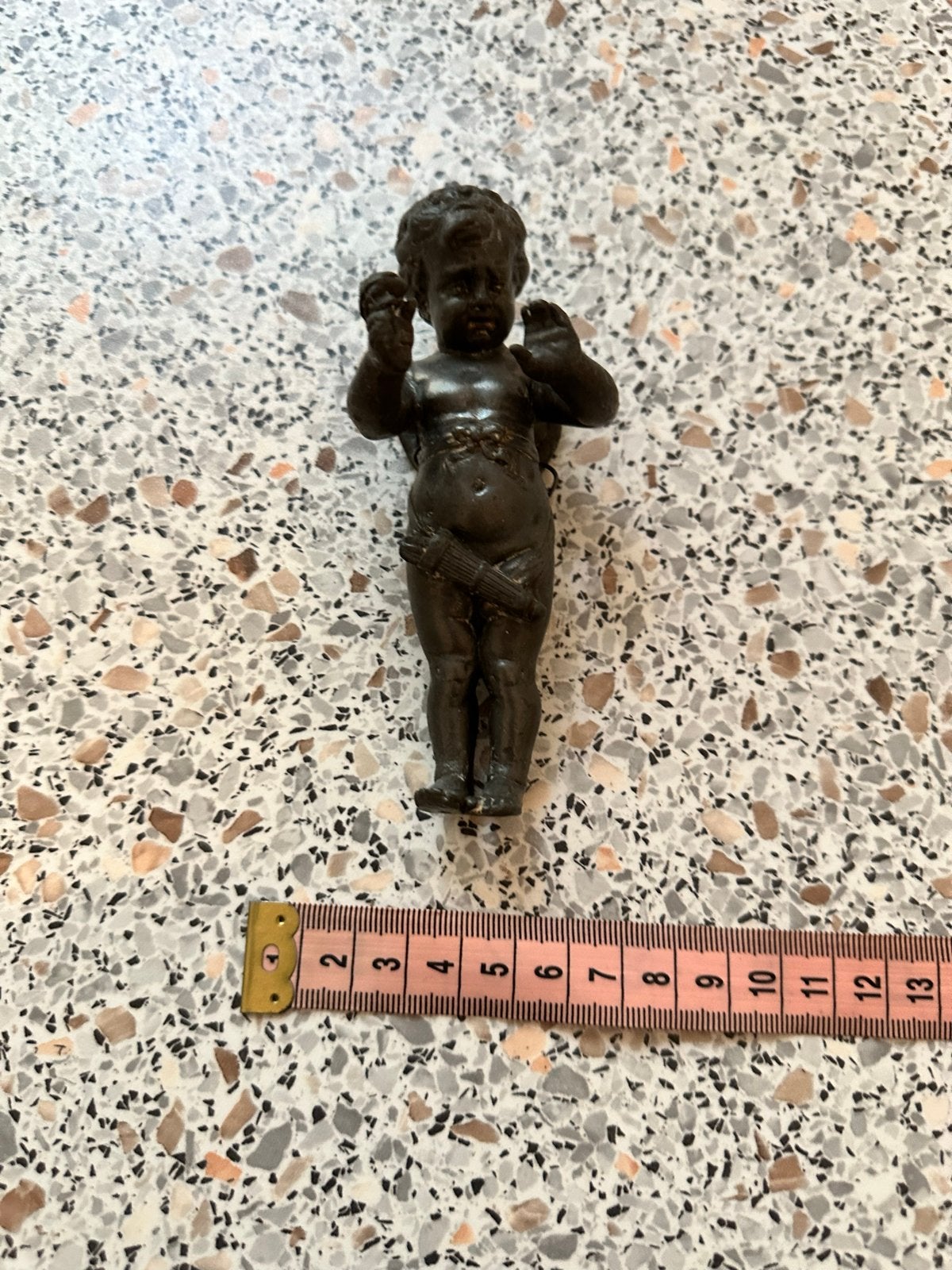 Antiek Bronzen Putto Beeldje - Klassieke Decoratie, Overige onderwerpen, Minder dan 20 cm, Ophalen of Verzenden, Beeld