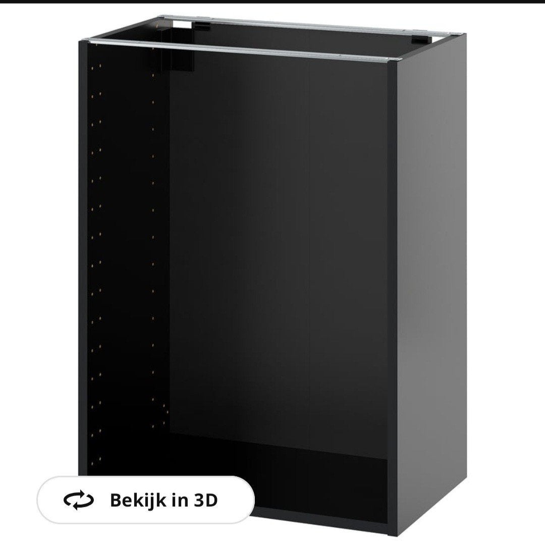 IKEA METOD Keukenkast zwart 60x37x80 cm - Nieuw & Ongebruikt, Zwart, Nieuw, Minder dan 100 cm, 25 tot 50 cm