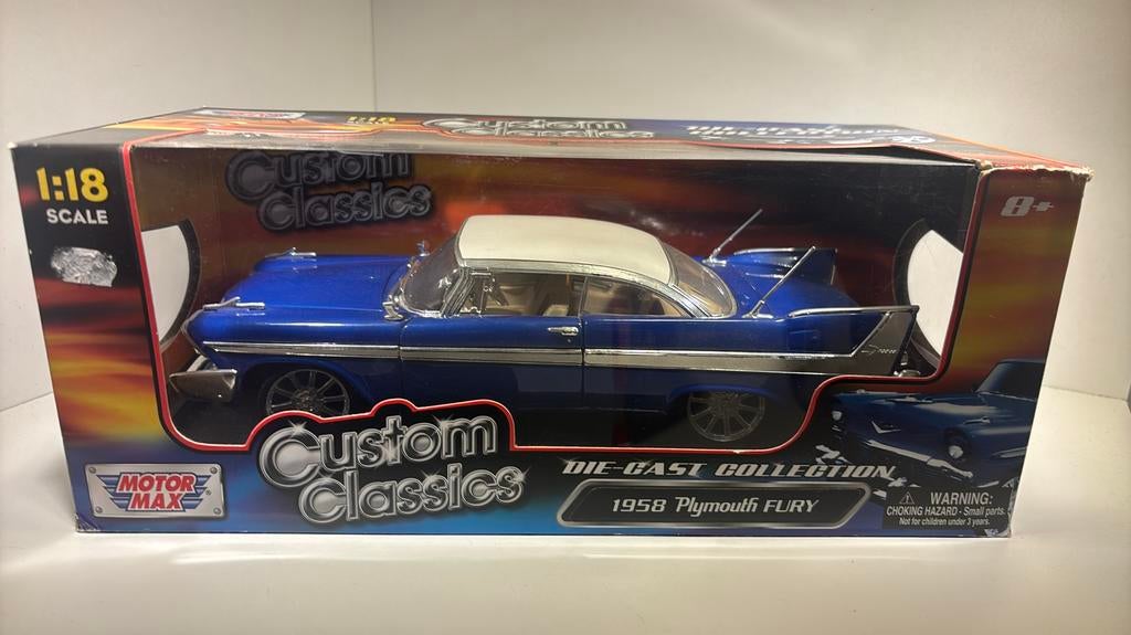 Plymouth fury 1958 motermax 1.18, Hobby en Vrije tijd, Modelauto's | 1:18, Overige merken, Ophalen of Verzenden, A, A