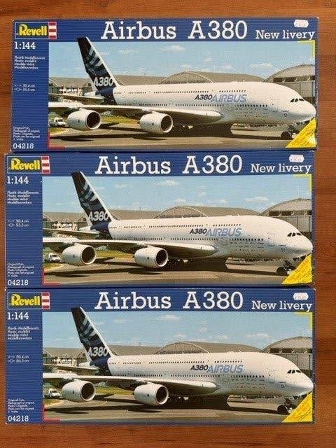 ROWASP OUTLET | 3x Revell 1/144 04218 Airbus A380 New Livery, 1:144 tot 1:200, Revell, Ophalen of Verzenden, Zo goed als nieuw