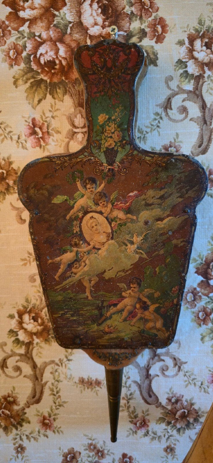 Antieke Franse brievenhouder brievenbak reliëf engelen, Antiek en Kunst, Ophalen of Verzenden
