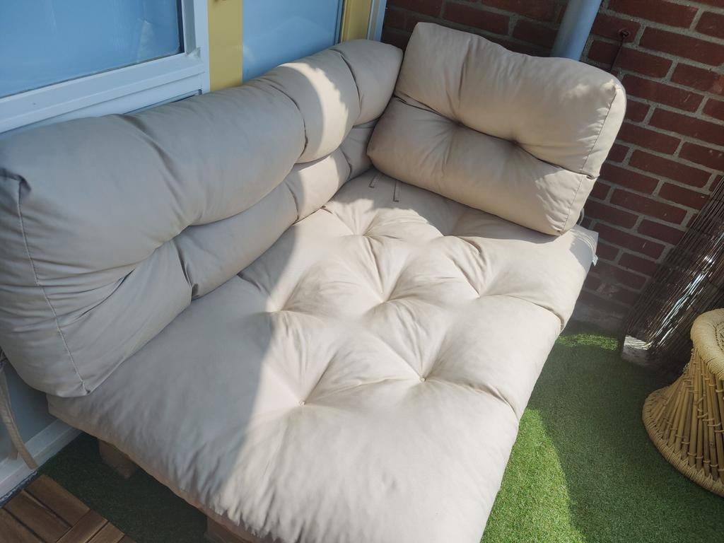 Set palletkussens beige/ créme, Ophalen, Zo goed als nieuw