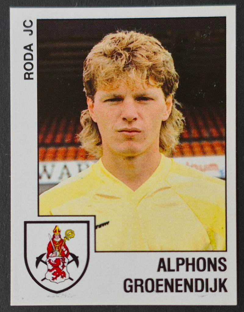 Panini sticker Alphons Groenendijk - Roda JC, 1988/1989, Verzamelen, Sportartikelen en Voetbal, Ophalen of Verzenden, Zo goed als nieuw