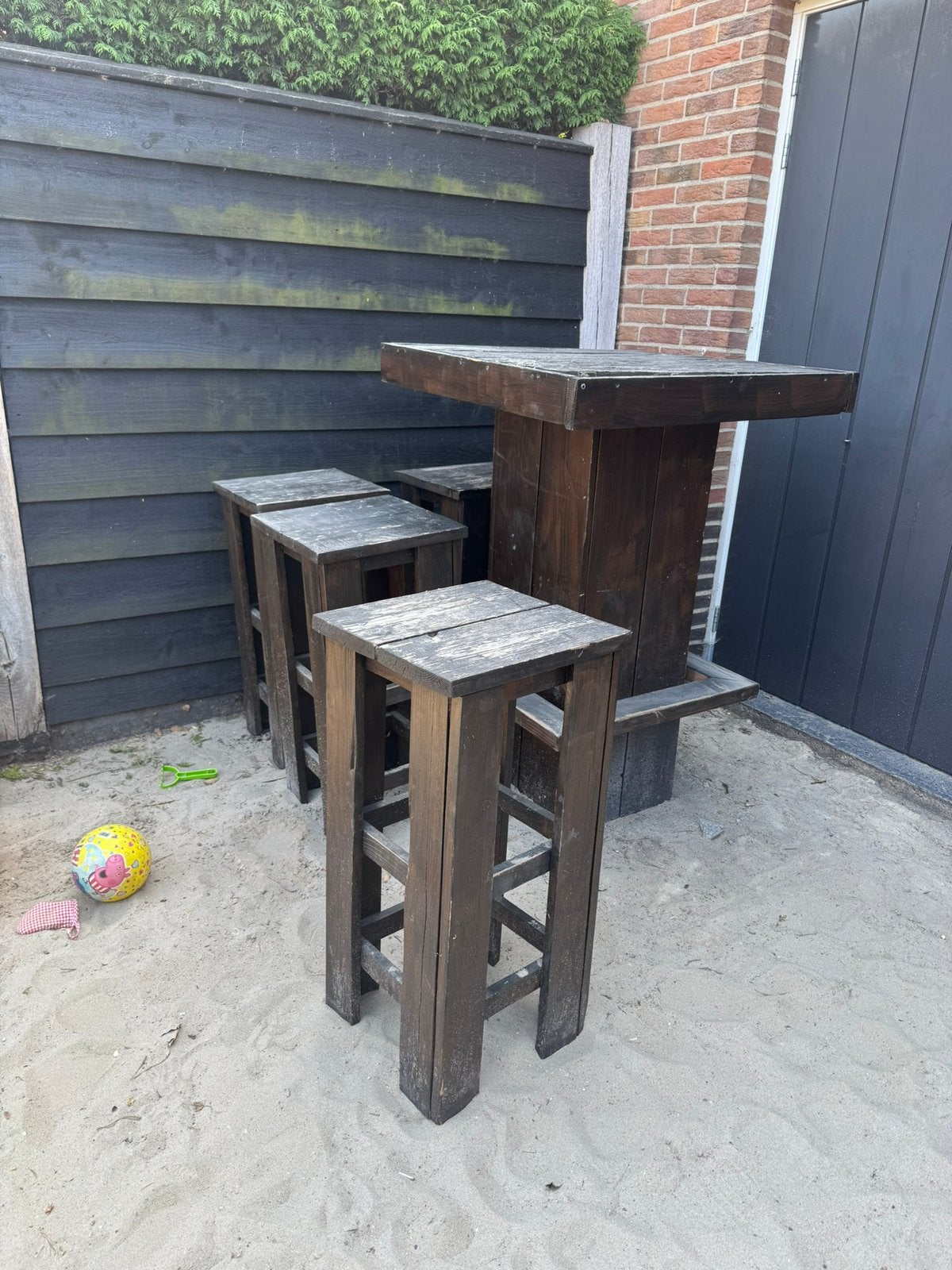 Bartafel met 4 krukken, Ophalen, Gebruikt