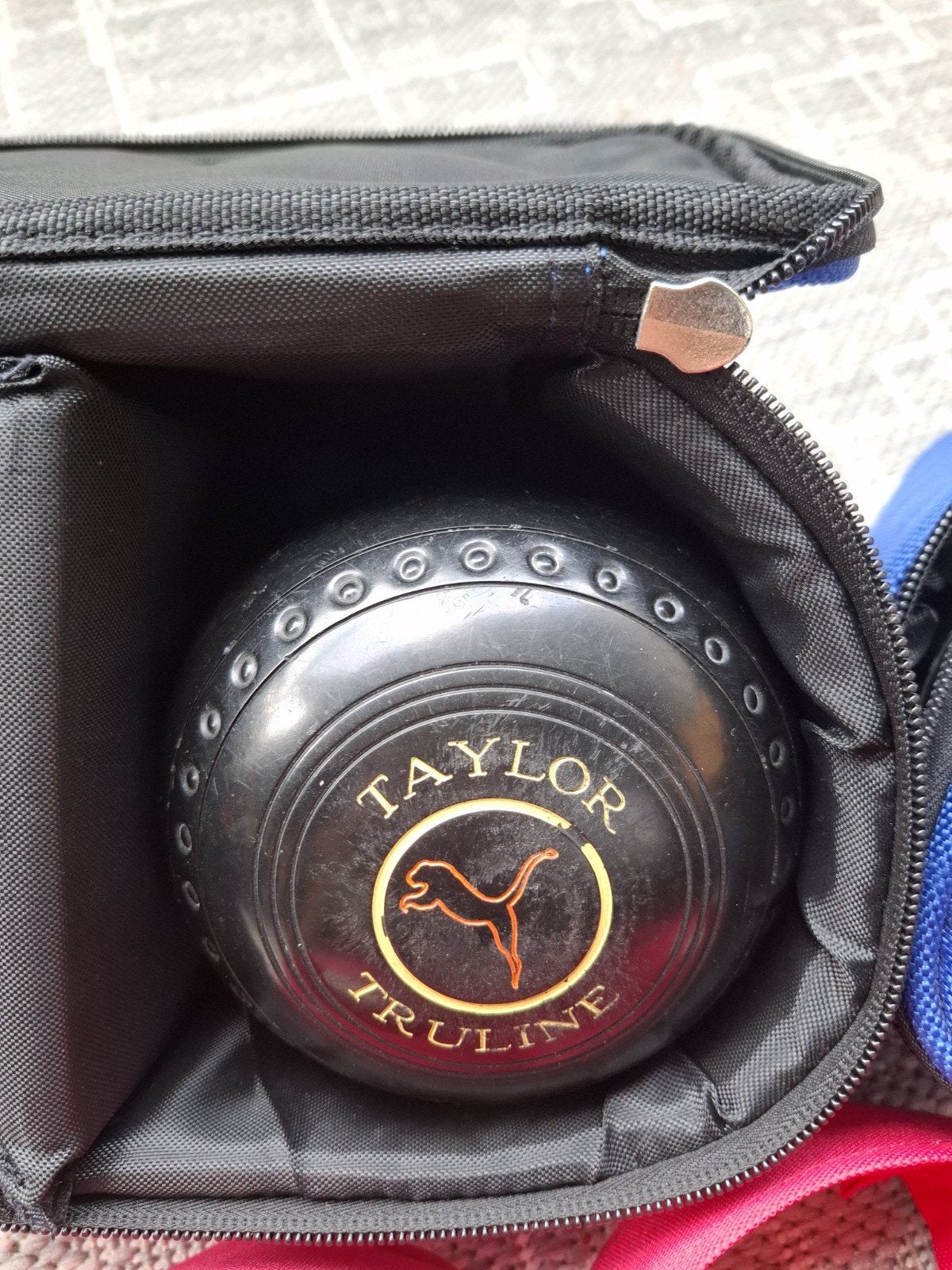 4 Bowlsballen Taylor Truline MT 3 met Drakes Pride tassen, Ophalen of Verzenden, Gebruikt
