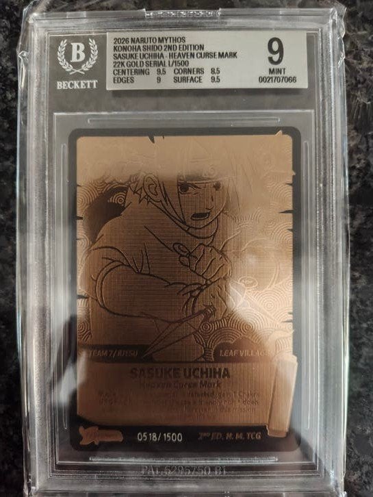 Sasuke Uchiha 22K Gold Serial Card, Verzamelen, Ophalen, Nieuw, Speelkaart(en)