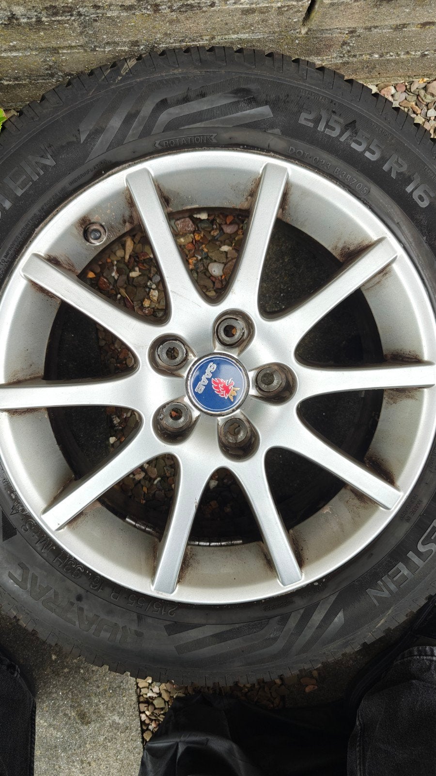 Saab 16 inch velgen met Michelin en Vredestein all seasons, Auto-onderdelen, Banden en Velgen, Ophalen, 16 inch, Banden en Velgen